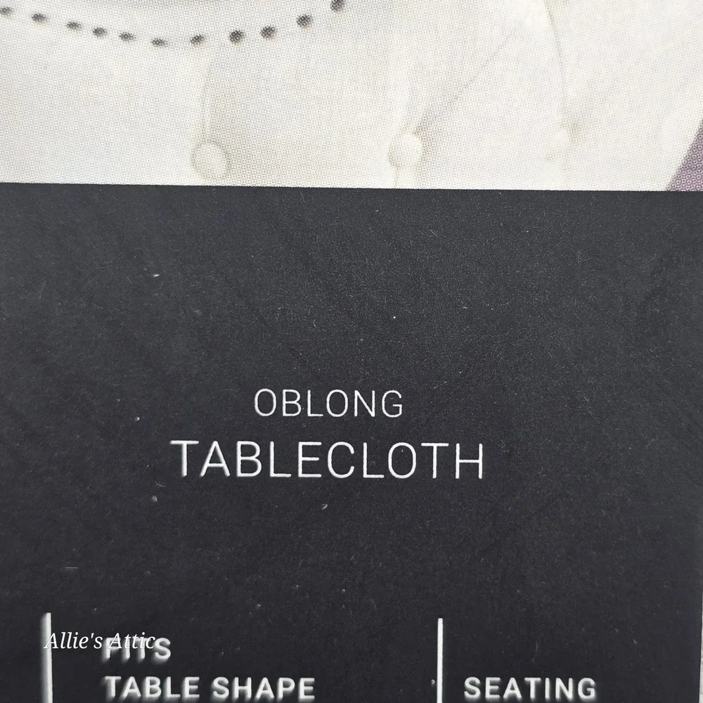 Rachel Zoe Tablecloth 60x84 New Gold White Beige Boho Floral Minimilist Cotton